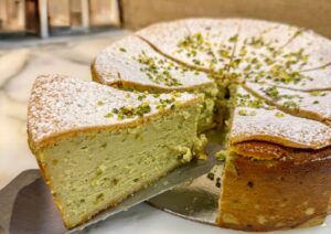 Slice Pistachio Ricotta Cake